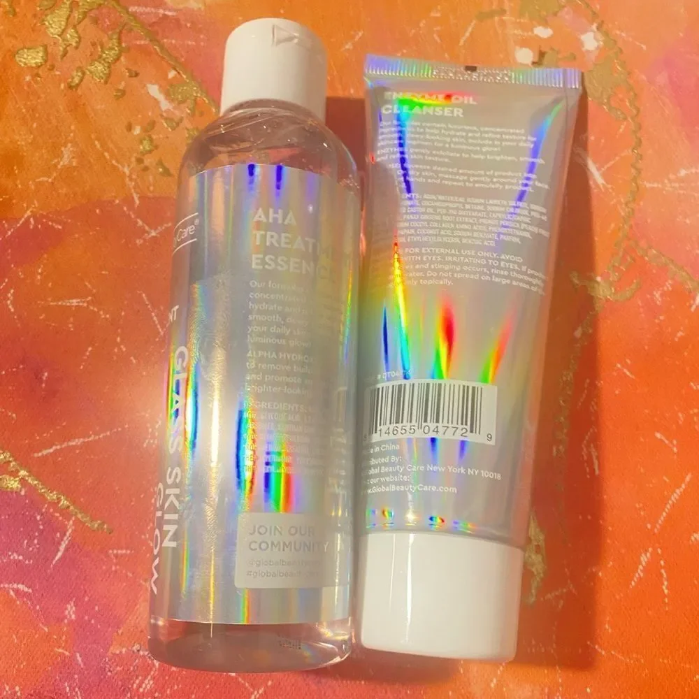 🛍️Global Beauty Care AHA  treatment Essence & Enzyme Oil Cleanser🎊